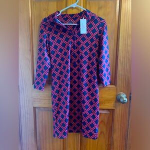 Blue and red Vineyard Vines dress with cool breathable material